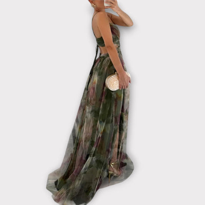 Amanda | Vestido maxi con diseño floral