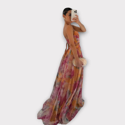 Amanda | Vestido maxi con diseño floral