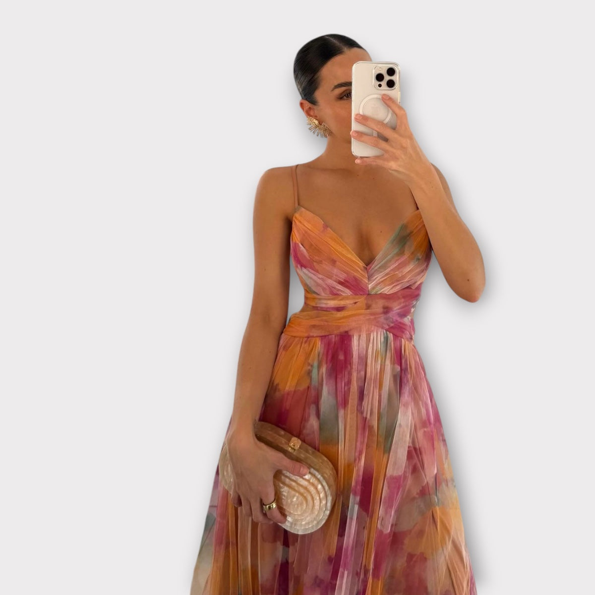 Amanda | Vestido maxi con diseño floral