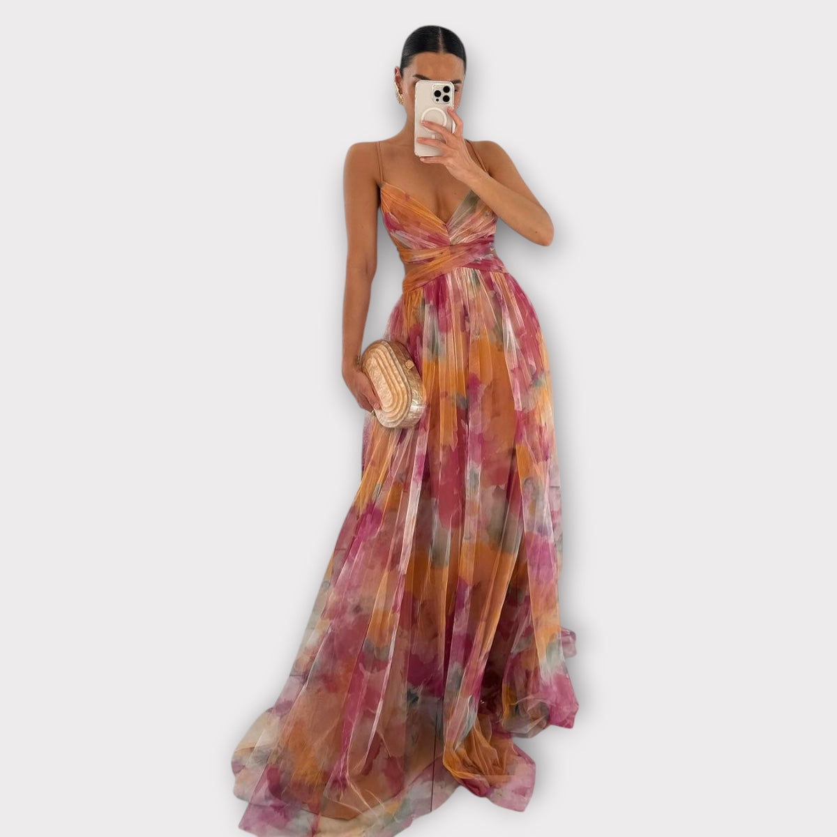 Amanda | Vestido maxi con diseño floral