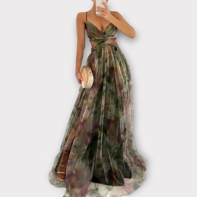 Amanda | Vestido maxi con diseño floral