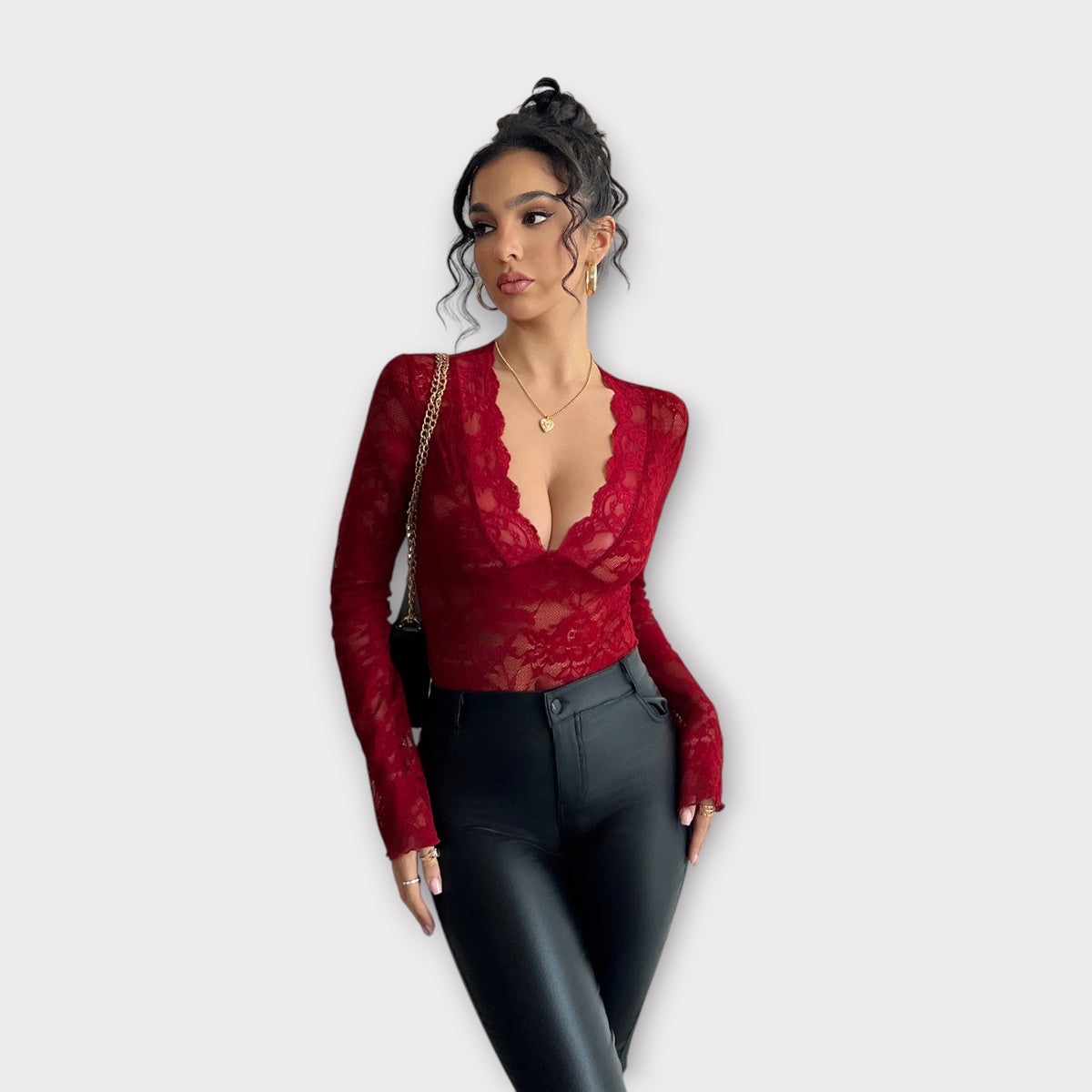 Eva | Blusa de Manga Larga con Escote en Pico