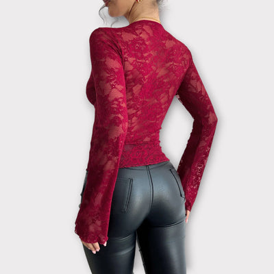 Eva | Blusa de Manga Larga con Escote en Pico