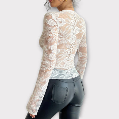 Eva | Blusa de Manga Larga con Escote en Pico
