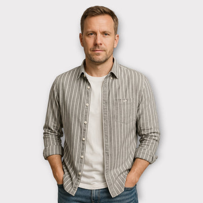 Marco | Camisa de rayas con cuello clásico