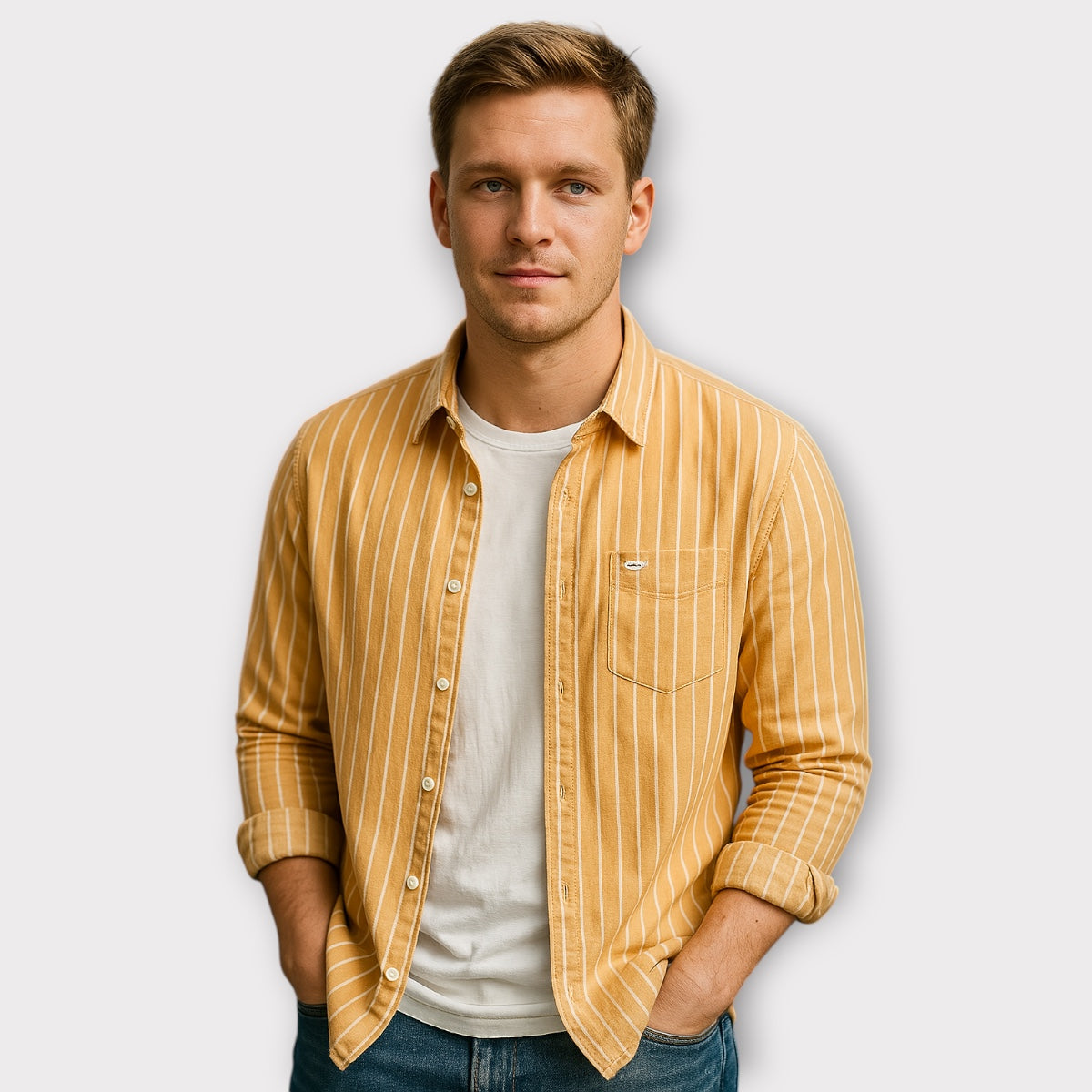 Marco | Camisa de rayas con cuello clásico