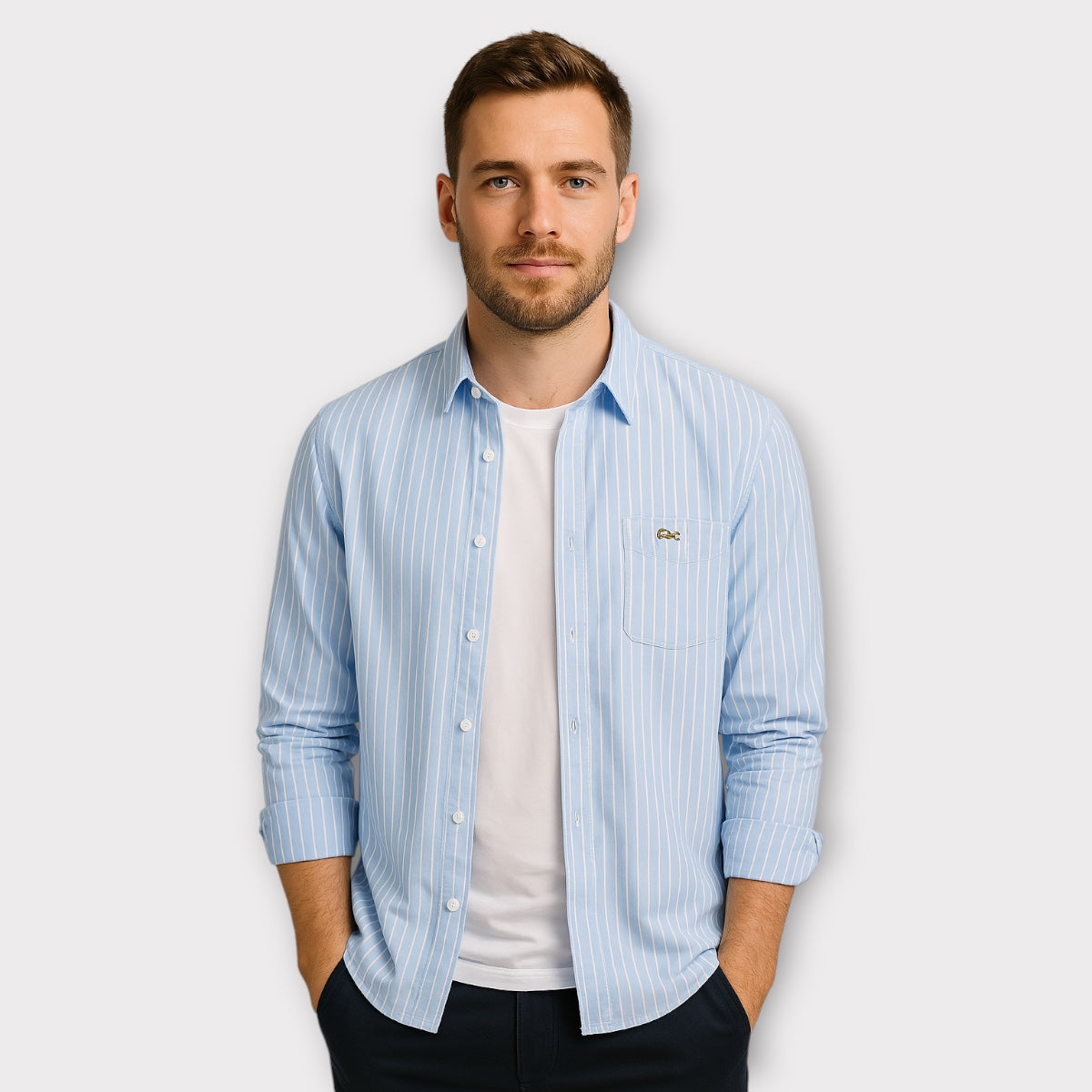 Marco | Camisa de rayas con cuello clásico