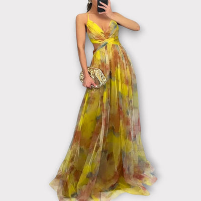 Amanda | Vestido maxi con diseño floral