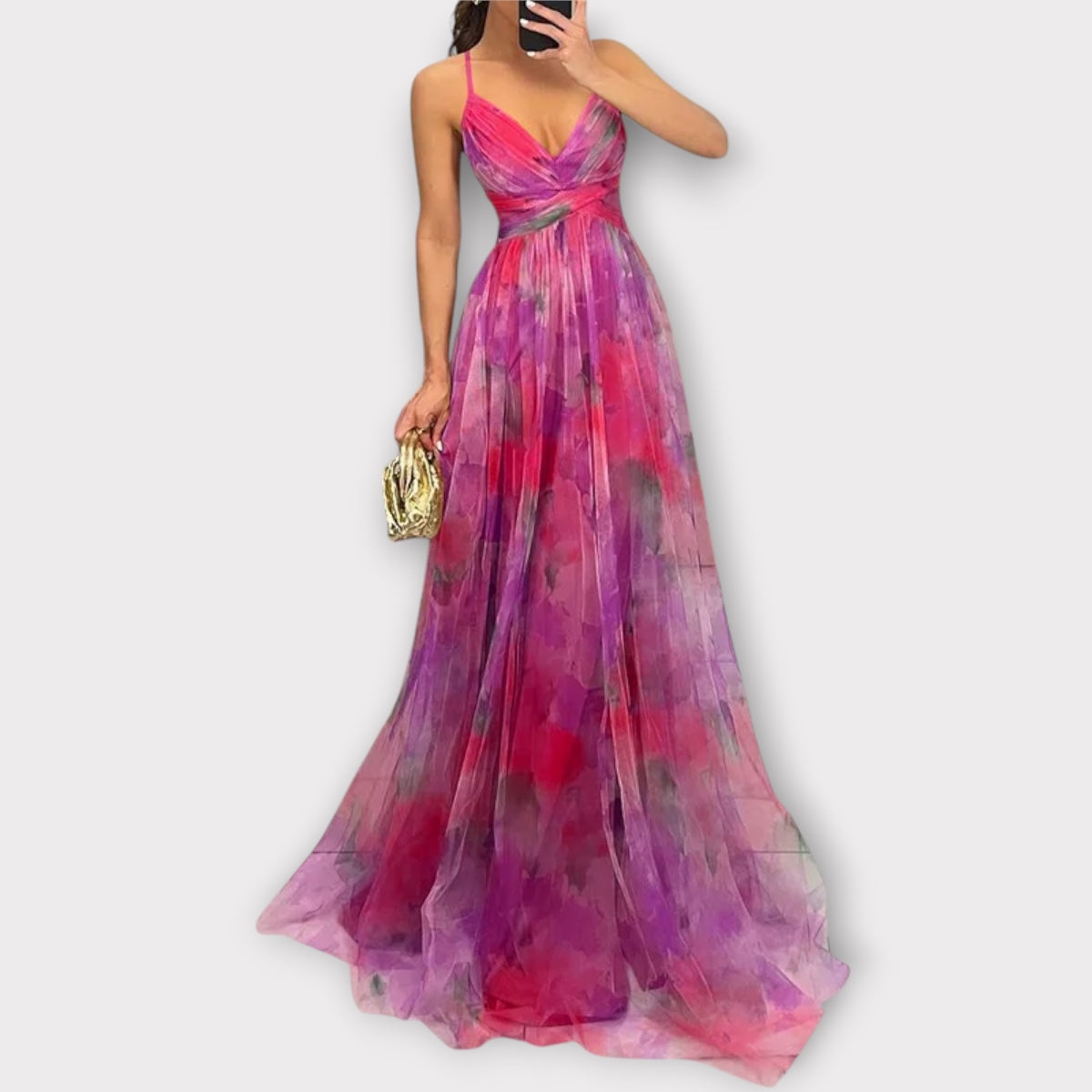 Amanda | Vestido maxi con diseño floral