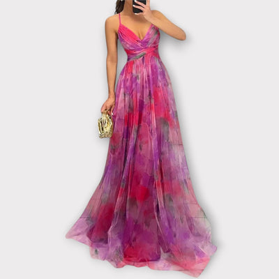 Amanda | Vestido maxi con diseño floral